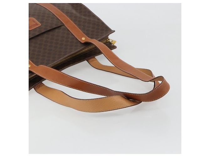 Céline CELINE Macadam Canvas Tote Bag PVC Leder Braun Gold Authentisch ep14781 Golden - Ansicht 7