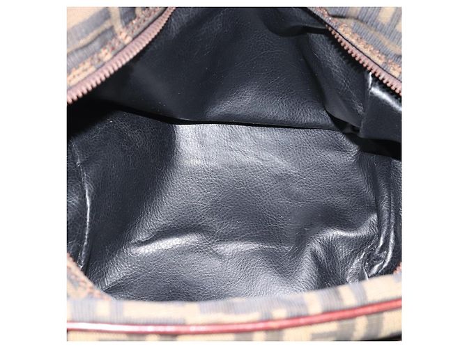 Clutch FENDI in tela Zucca Nero Marrone Auth bs35551 - vista 11