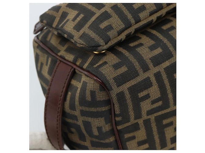 Clutch FENDI in tela Zucca Nero Marrone Auth bs35551 - vista 14