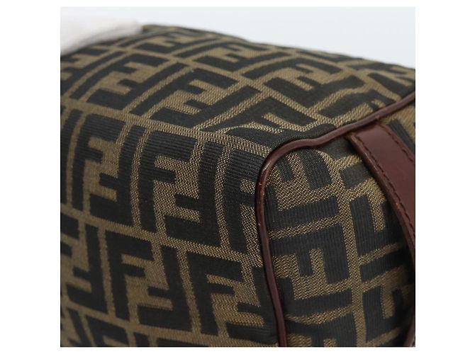 Clutch FENDI in tela Zucca Nero Marrone Auth bs35551 - vista 15