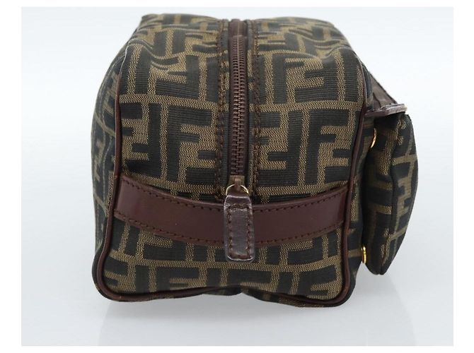 Clutch FENDI in tela Zucca Nero Marrone Auth bs35551 - vista 3