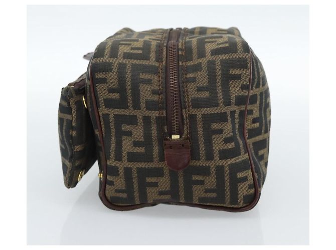 Clutch FENDI in tela Zucca Nero Marrone Auth bs35551 - vista 4