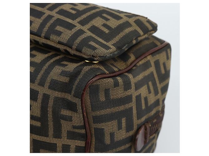 Clutch FENDI in tela Zucca Nero Marrone Auth bs35551 - vista 7