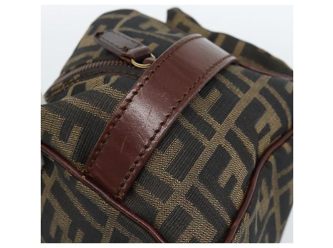 Clutch FENDI in tela Zucca Nero Marrone Auth bs35551 - vista 8