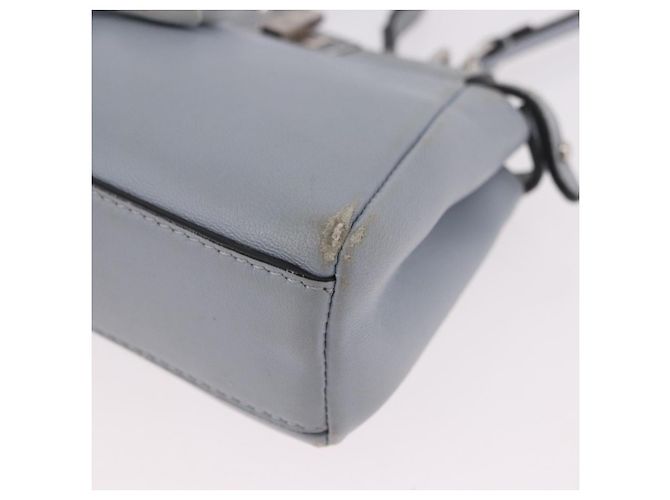 FENDI Schultertasche aus Leder 2way Hellblau Silber Auth bs35546 - Ansicht 15
