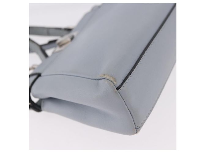 FENDI Schultertasche aus Leder 2way Hellblau Silber Auth bs35546 - Ansicht 16
