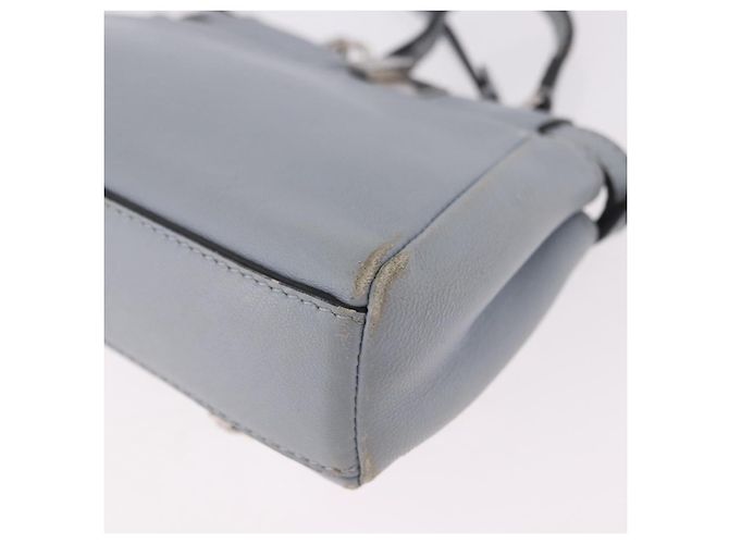 FENDI Schultertasche aus Leder 2way Hellblau Silber Auth bs35546 - Ansicht 17