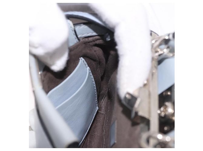 FENDI Schultertasche aus Leder 2way Hellblau Silber Auth bs35546 - Ansicht 21