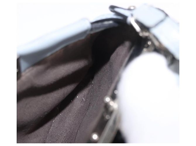 FENDI Schultertasche aus Leder 2way Hellblau Silber Auth bs35546 - Ansicht 23