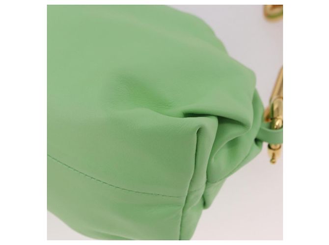 BOTTEGA VENETA Borsa a Spalla The Chain Pouch in Pelle Verde Oro Auth 185412SAM D'oro - vista 14