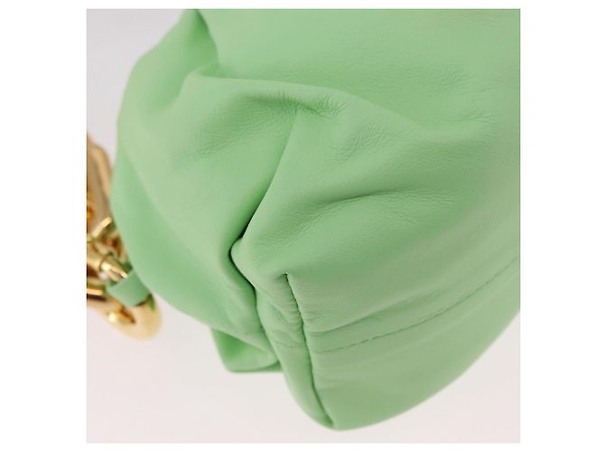 BOTTEGA VENETA Borsa a Spalla The Chain Pouch in Pelle Verde Oro Auth 185412SAM D'oro - vista 15