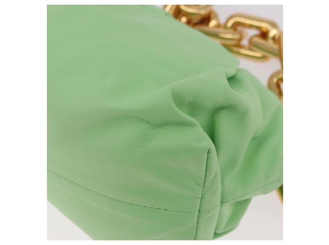 BOTTEGA VENETA Borsa a Spalla The Chain Pouch in Pelle Verde Oro Auth 185412SAM D'oro - vista 16