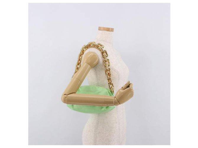 BOTTEGA VENETA Borsa a Spalla The Chain Pouch in Pelle Verde Oro Auth 185412SAM D'oro - vista 19