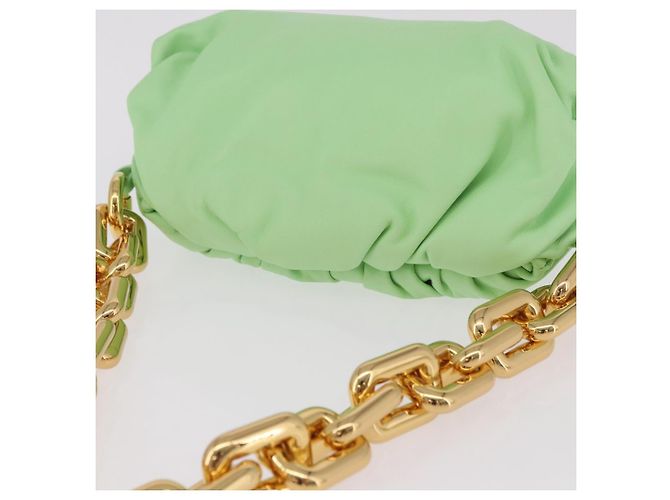 BOTTEGA VENETA Borsa a Spalla The Chain Pouch in Pelle Verde Oro Auth 185412SAM D'oro - vista 6