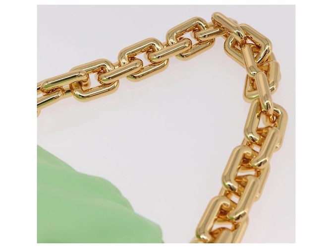 BOTTEGA VENETA Borsa a Spalla The Chain Pouch in Pelle Verde Oro Auth 185412SAM D'oro - vista 8