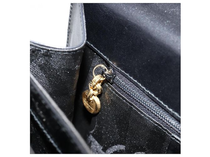 Bolso Salvatore Ferragamo Gancini de Cuero 2way Negro Oro Auth BA13314 Dorado - vista 22
