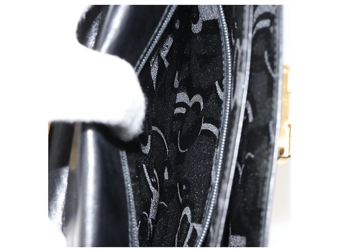 Bolso Salvatore Ferragamo Gancini de Cuero 2way Negro Oro Auth BA13314 Dorado - vista 23