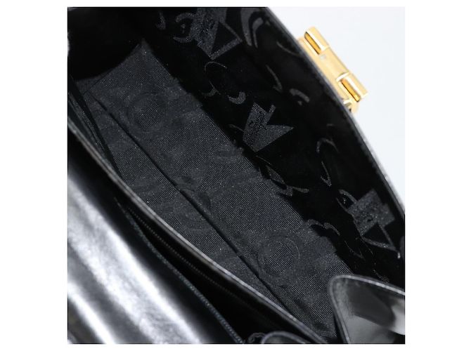 Bolso Salvatore Ferragamo Gancini de Cuero 2way Negro Oro Auth BA13314 Dorado - vista 24