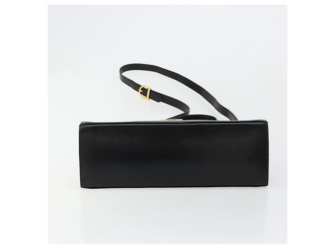 Bolso Salvatore Ferragamo Gancini de Cuero 2way Negro Oro Auth BA13314 Dorado - vista 5