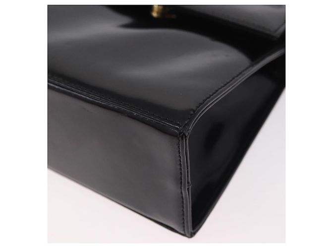 Borsa a tracolla Salvatore Ferragamo Vala in pelle vernice 2way Nero Oro Auth 185471 - vista 17