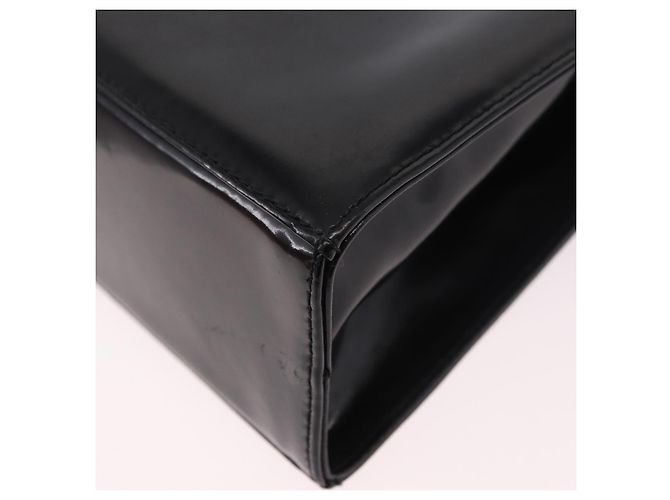 Borsa a tracolla Salvatore Ferragamo Vala in pelle vernice 2way Nero Oro Auth 185471 - vista 19