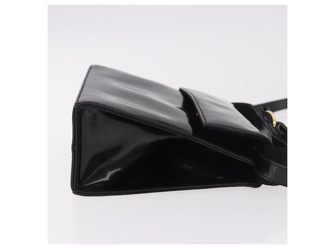 Borsa a tracolla Salvatore Ferragamo Vala in pelle vernice 2way Nero Oro Auth 185471 - vista 3