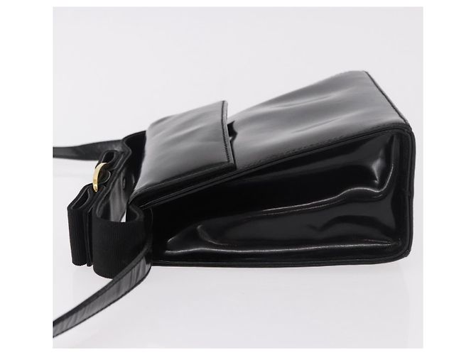Borsa a tracolla Salvatore Ferragamo Vala in pelle vernice 2way Nero Oro Auth 185471 - vista 4