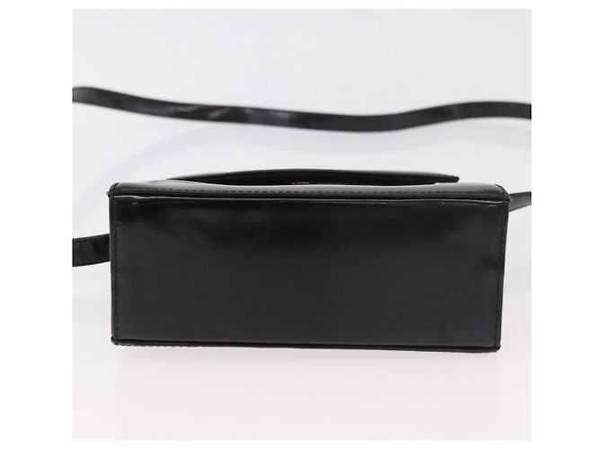 Borsa a tracolla Salvatore Ferragamo Vala in pelle vernice 2way Nero Oro Auth 185471 - vista 5