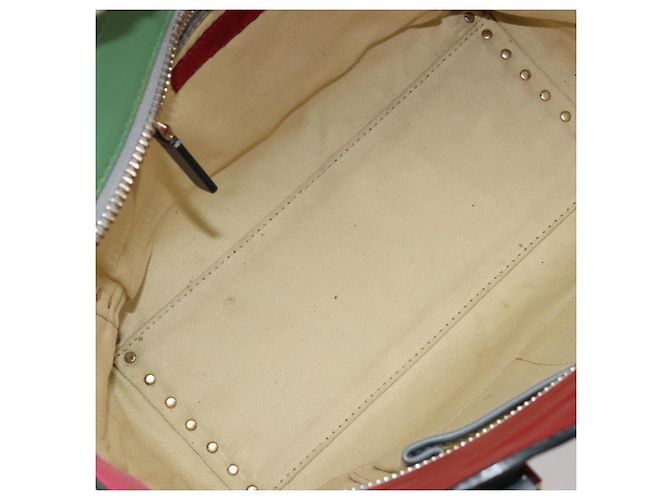 Borsa Tote VALENTINO Studs in pelle 2way Rosso Oro Auth BA13391A D'oro - vista 11