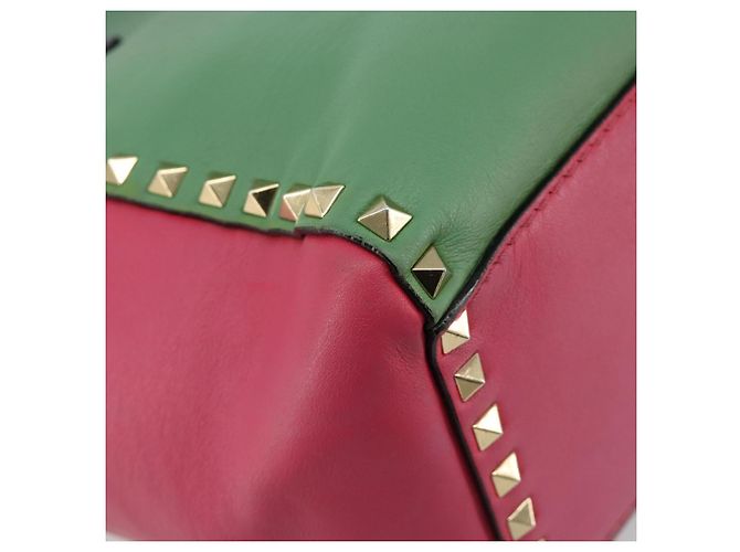 Borsa Tote VALENTINO Studs in pelle 2way Rosso Oro Auth BA13391A D'oro - vista 18