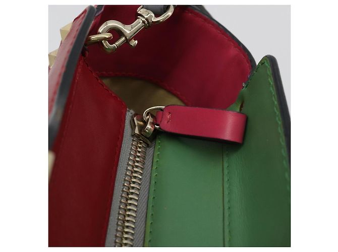 Borsa Tote VALENTINO Studs in pelle 2way Rosso Oro Auth BA13391A D'oro - vista 21