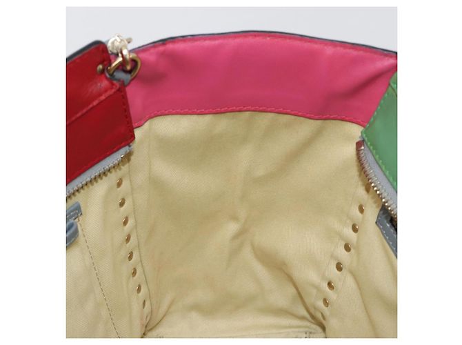 Borsa Tote VALENTINO Studs in pelle 2way Rosso Oro Auth BA13391A D'oro - vista 24