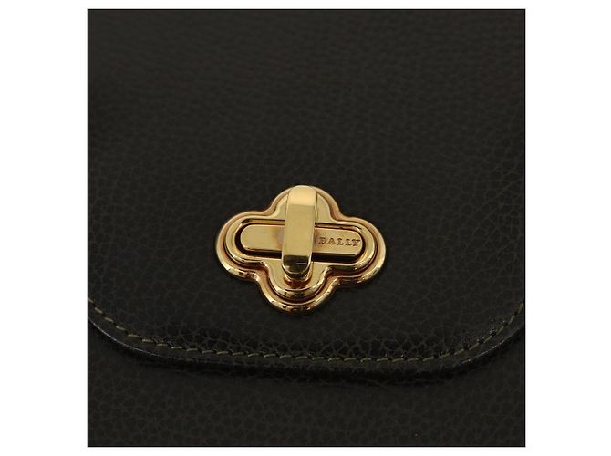 BALLY Schultertasche Leder Grün Gold Auth 185005 Golden - Ansicht 18