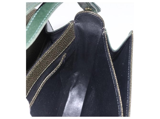 BALLY Schultertasche Leder Grün Gold Auth 185005 Golden - Ansicht 20