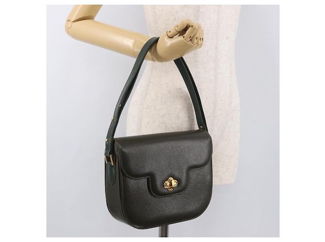 BALLY Schultertasche Leder Grün Gold Auth 185005 Golden - Ansicht 26