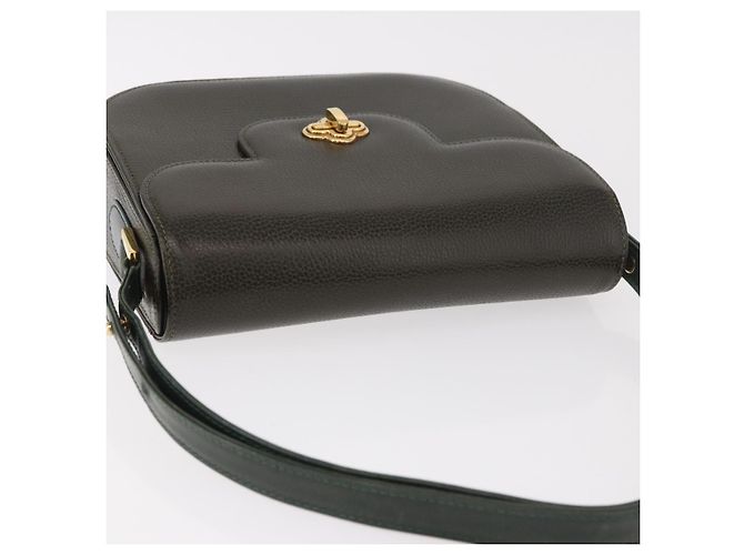 BALLY Schultertasche Leder Grün Gold Auth 185005 Golden - Ansicht 7