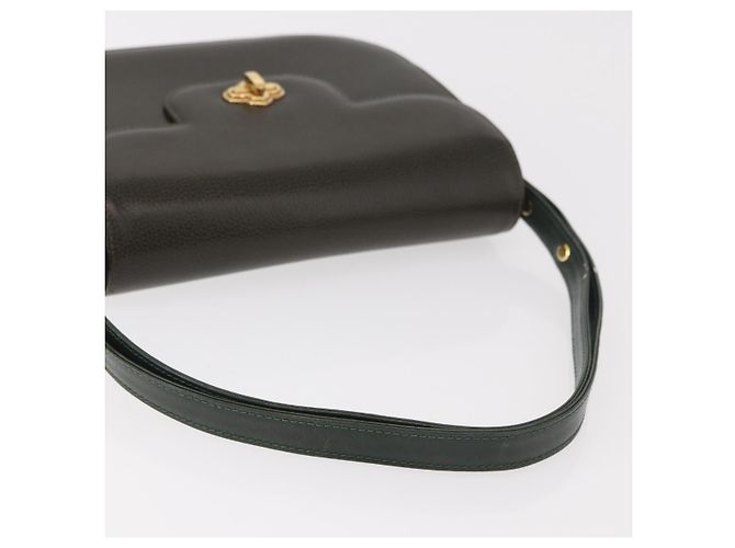 BALLY Schultertasche Leder Grün Gold Auth 185005 Golden - Ansicht 8