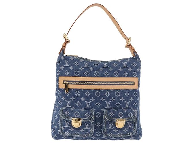 LOUIS VUITTON Monogram Denim Buggy GM Shoulder Bag Blue M95048 LV Auth 184997SAV Azul - vista 13