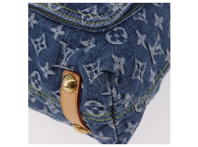 LOUIS VUITTON Monogram Denim Buggy GM Shoulder Bag Blue M95048 LV Auth 184997SAV Azul - vista 15