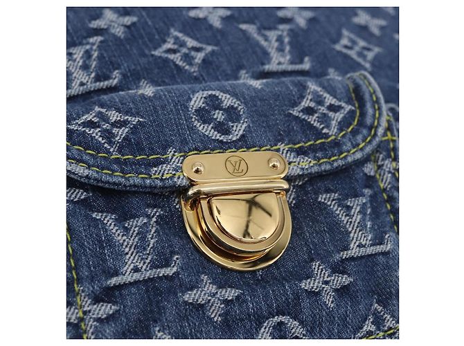 LOUIS VUITTON Monogram Denim Buggy GM Shoulder Bag Blue M95048 LV Auth 184997SAV Azul - vista 19