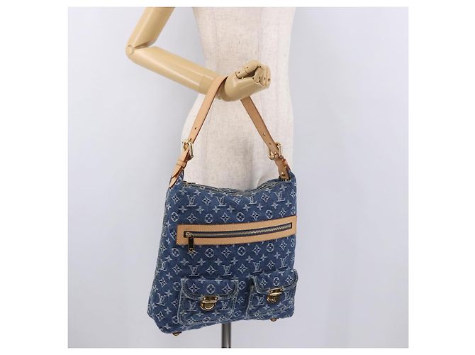 LOUIS VUITTON Monogram Denim Buggy GM Shoulder Bag Blue M95048 LV Auth 184997SAV Azul - vista 25
