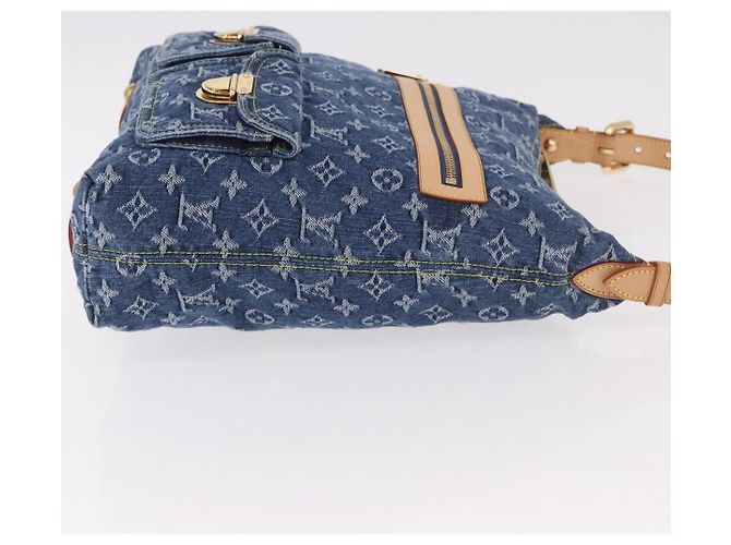 LOUIS VUITTON Monogram Denim Buggy GM Shoulder Bag Blue M95048 LV Auth 184997SAV Azul - vista 3