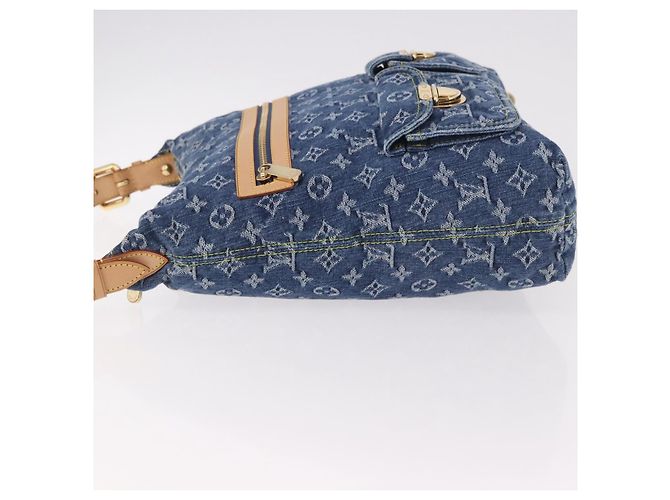 LOUIS VUITTON Monogram Denim Buggy GM Shoulder Bag Blue M95048 LV Auth 184997SAV Azul - vista 4
