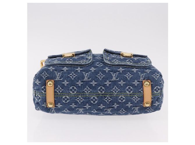 LOUIS VUITTON Monogram Denim Buggy GM Shoulder Bag Blue M95048 LV Auth 184997SAV Azul - vista 5