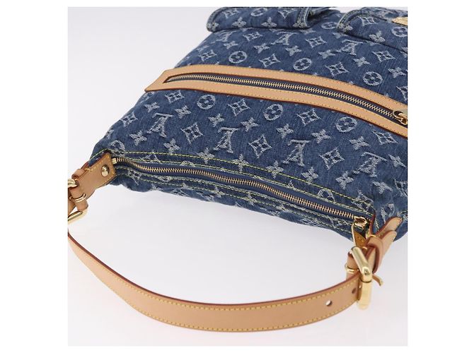 LOUIS VUITTON Monogram Denim Buggy GM Shoulder Bag Blue M95048 LV Auth 184997SAV Azul - vista 6