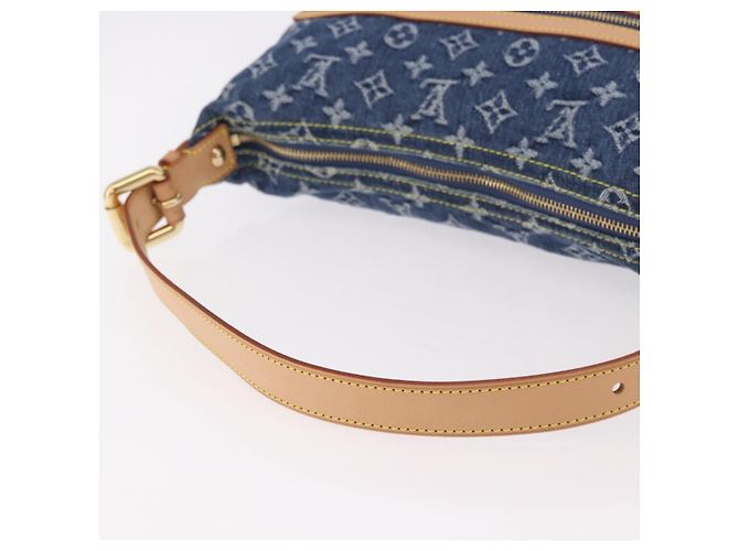 LOUIS VUITTON Monogram Denim Buggy GM Shoulder Bag Blue M95048 LV Auth 184997SAV Azul - vista 7