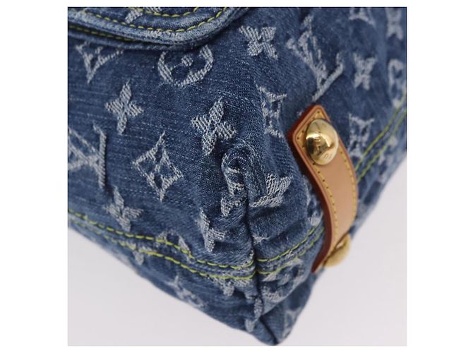 LOUIS VUITTON Monogram Denim Buggy GM Shoulder Bag Blue M95048 LV Auth 184997SAV Azul - vista 8