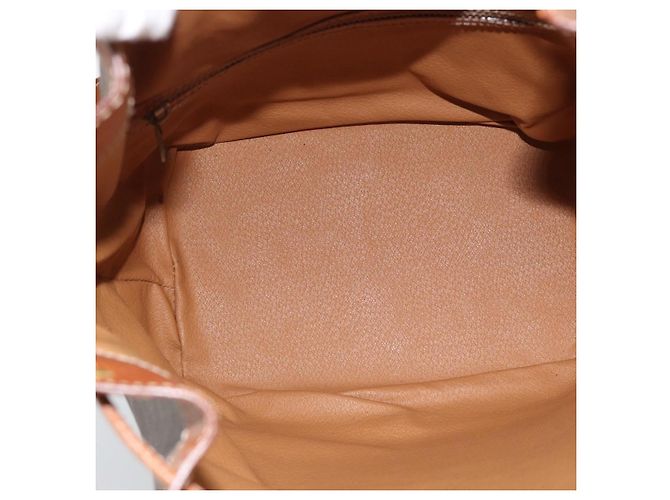 Céline Borsa a Spalla CELINE Macadam Canvas PVC Pelle Marrone Oro Auth 185071 D'oro - vista 11