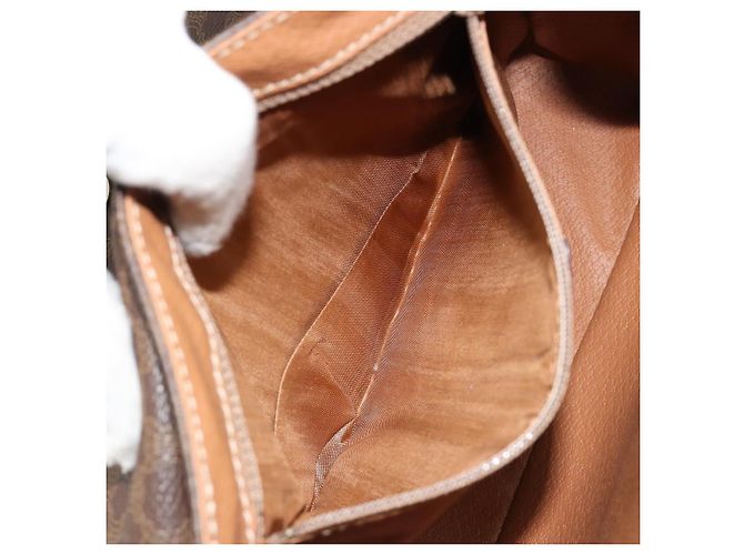 Céline Borsa a Spalla CELINE Macadam Canvas PVC Pelle Marrone Oro Auth 184552A D'oro - vista 11