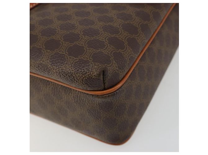 Céline Borsa a Spalla CELINE Macadam Canvas PVC Pelle Marrone Oro Auth 184552A D'oro - vista 14